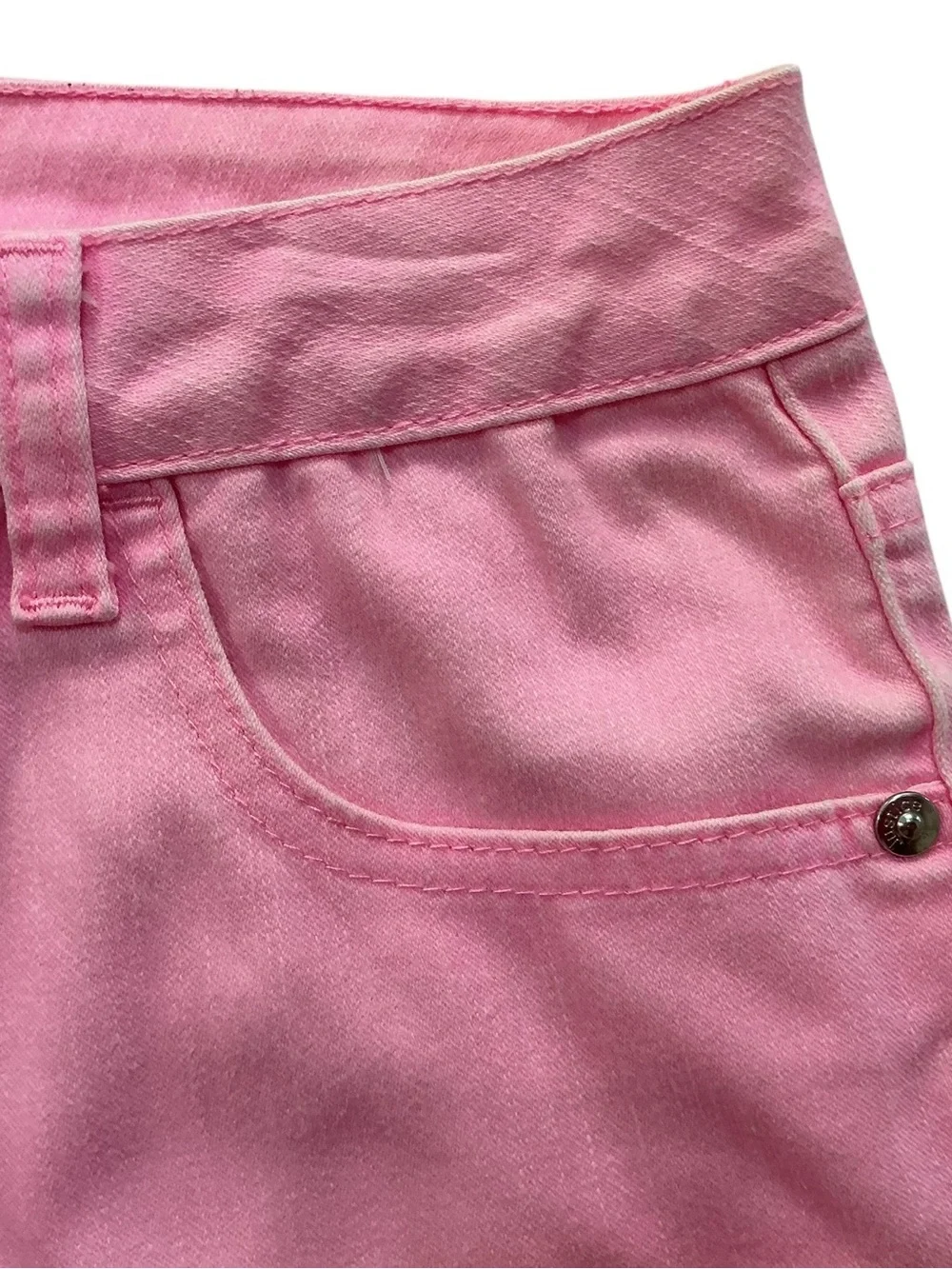 Girls Justice Stretch Denim Twill 5 pocket Low Rise Shorts in Barbie Pink-Sz14.5